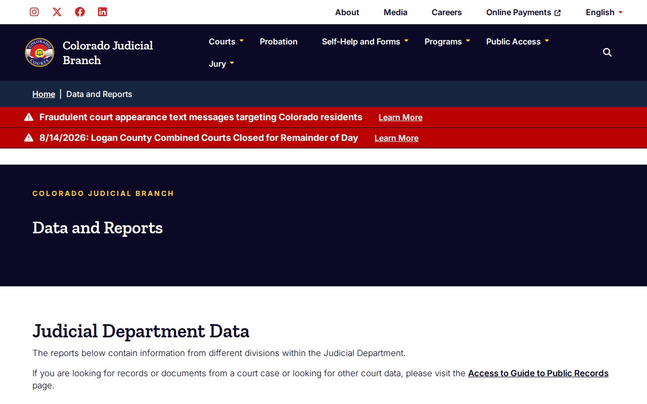 Weld County civil docket judicial reports source
