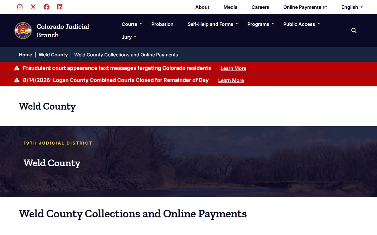 Weld County criminal docket payment source