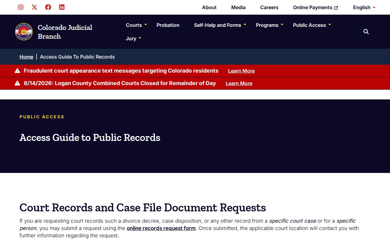 Weld County court docket access guide