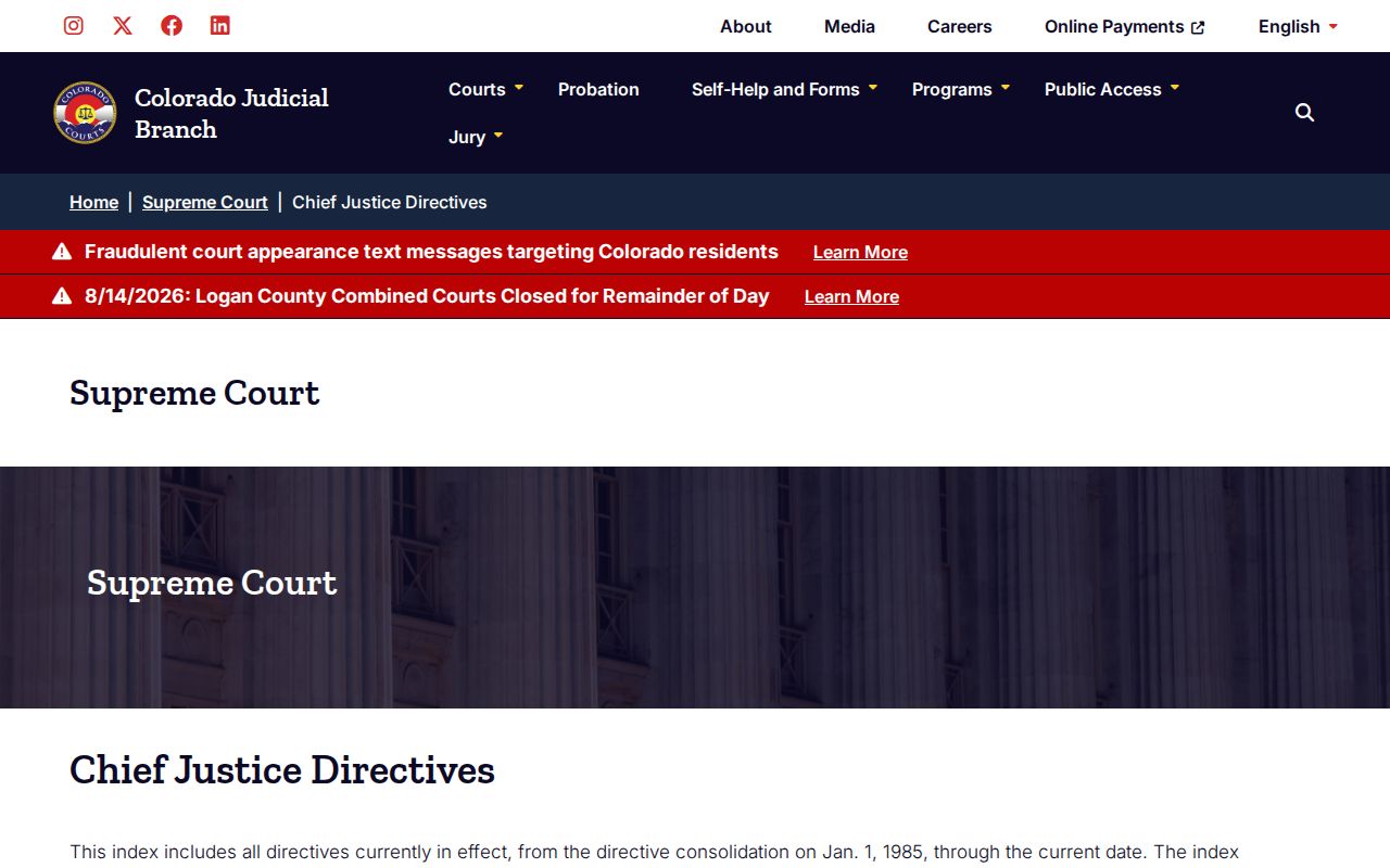 Weld County court docket Chief Justice Directives
